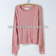 13STC5424 handwork vintage women cotton knit pullover sweater pattern